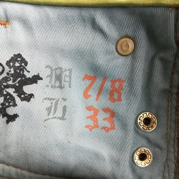 Coogi Womens Jeans Straight Leg Blue Denim Embroidered Jeweled Distressed 8 - Picture 16 of 16